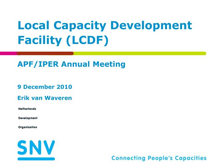 local capacity development facility lcdf