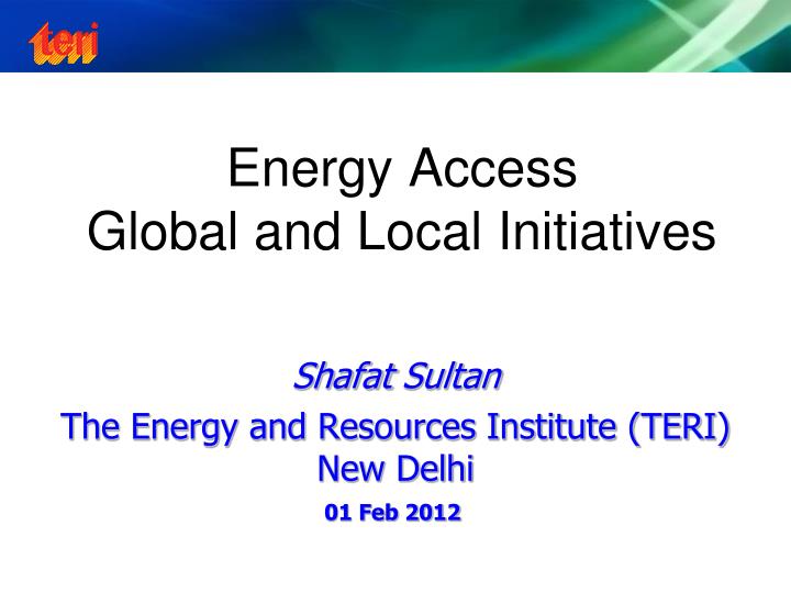 energy access global and local initiatives