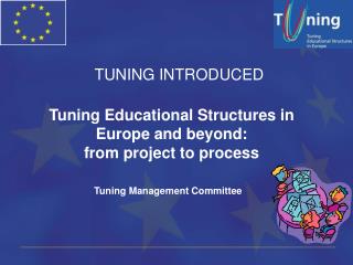 Tuning Educational Structures in Europe and beyond: from project to process