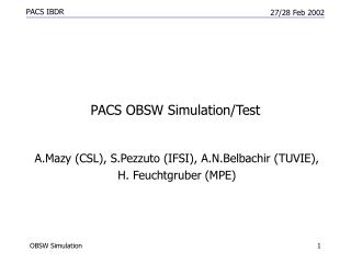 PACS OBSW Simulation/Test