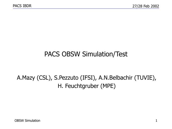 pacs obsw simulation test