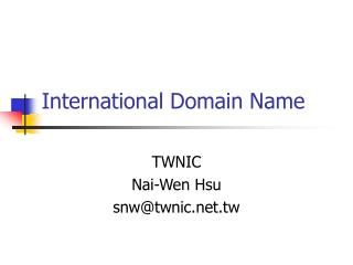 International Domain Name