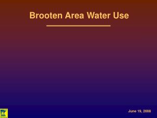 Brooten Area Water Use