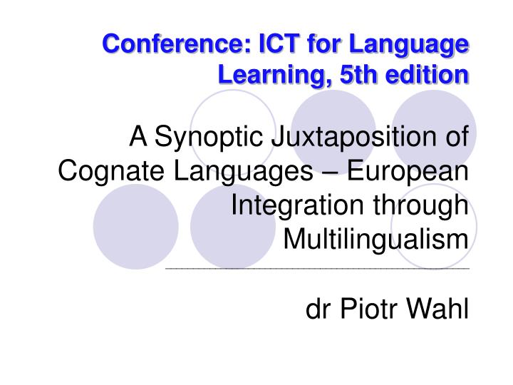 conference ict for language learning 5th edition