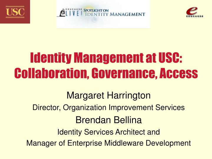 identity management at usc collaboration governance access