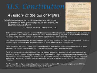 A History of the Bill of Rights