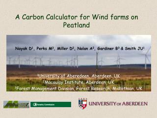 A Carbon Calculator for Wind farms on Peatland
