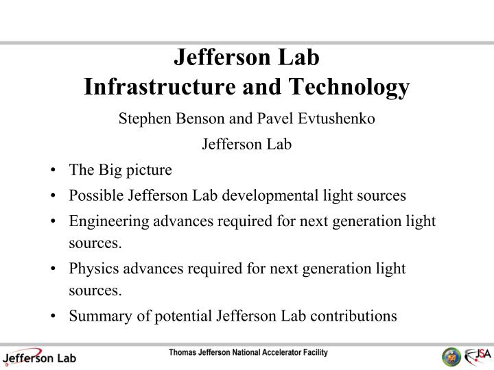 jefferson lab infrastructure and technology