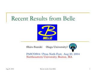 Recent Results from Belle