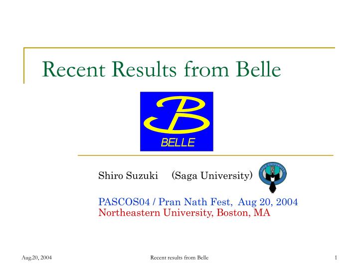 recent results from belle