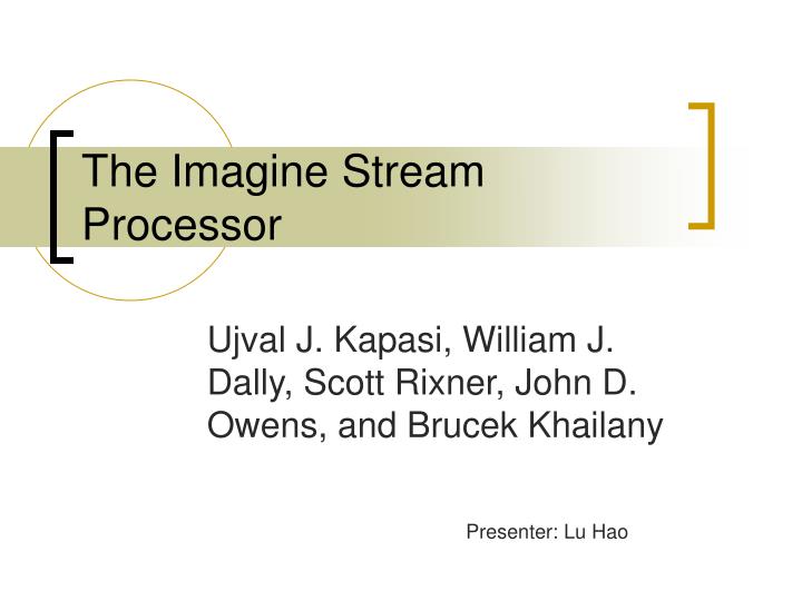 the imagine stream processor