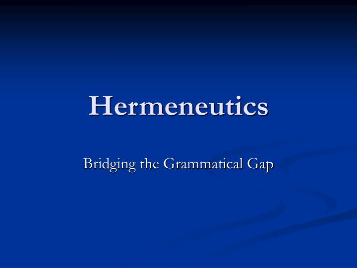 hermeneutics