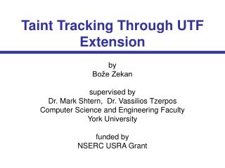 Taint Tracking Through UTF Extension