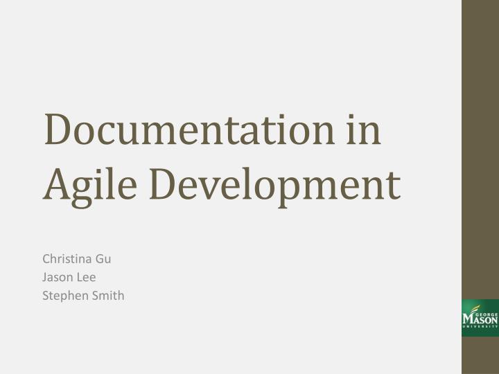 documentation in agile development