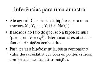 infer ncias para uma amostra