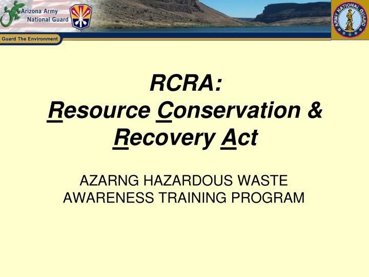 rcra r esource c onservation r ecovery a ct