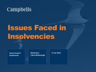Issues Faced in Insolvencies