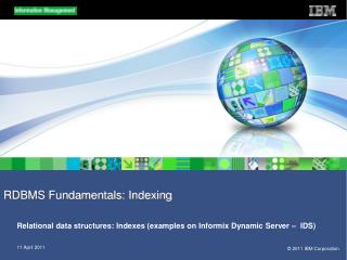 RDBMS Fundamentals: Indexing