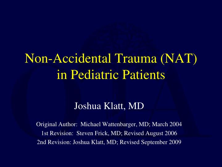 non accidental trauma nat in pediatric patients