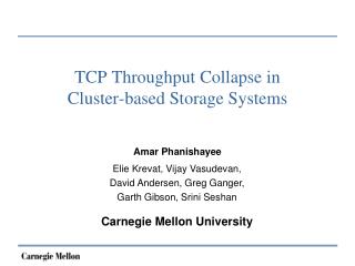 TCP Throughput Collapse in Cluster-based Storage Systems
