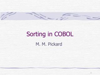 Sorting in COBOL