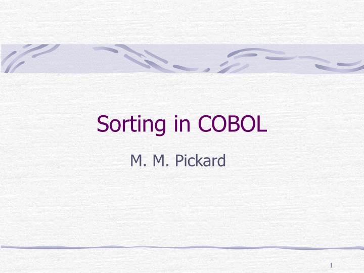 sorting in cobol