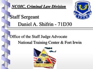 NCOIC, Criminal Law Division