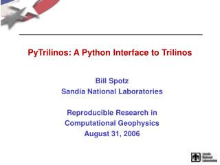 PyTrilinos: A Python Interface to Trilinos