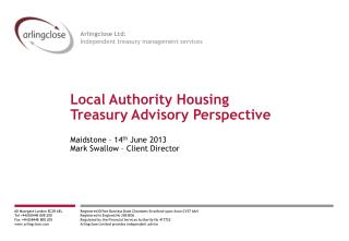 Local Authority Housing Treasury Advisory Perspective