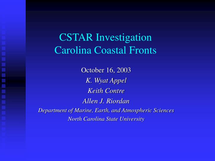 cstar investigation carolina coastal fronts