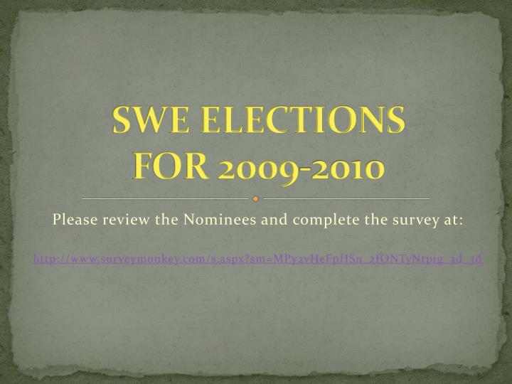 swe elections for 2009 2010