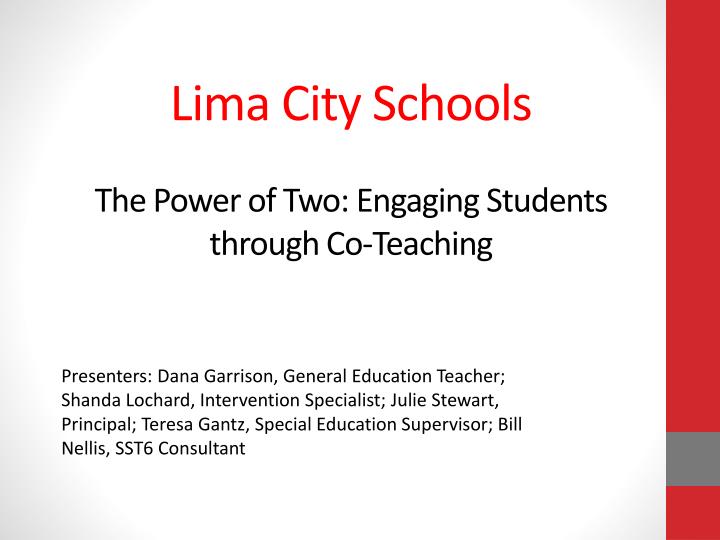 lima city schools the power of two engaging students through co teaching