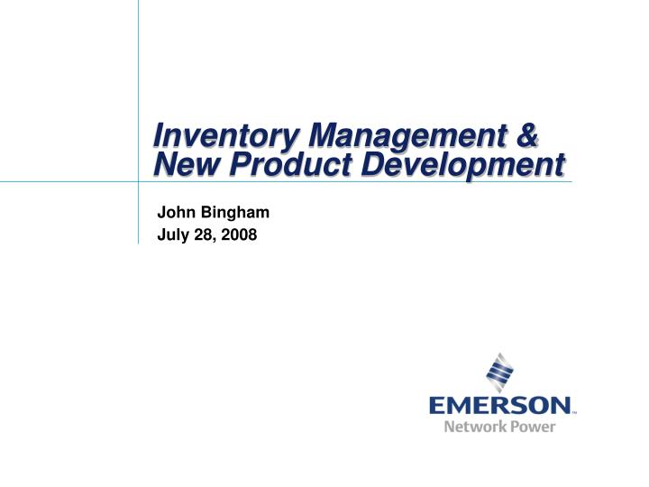 inventory management new product development