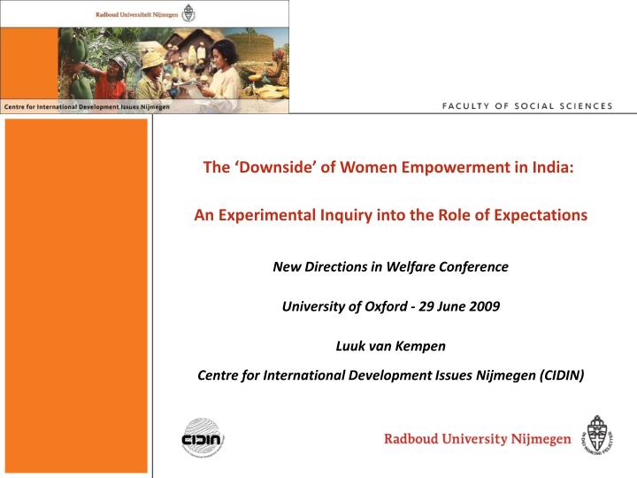 the downside of women empowerment in india an experimental inquiry into the role of expectations