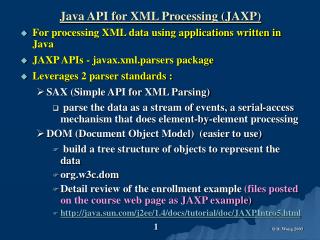 Java API for XML Processing (JAXP)