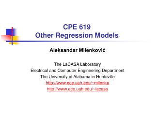 CPE 619 Other Regression Models