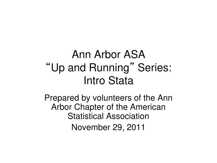 ann arbor asa up and running series intro stata