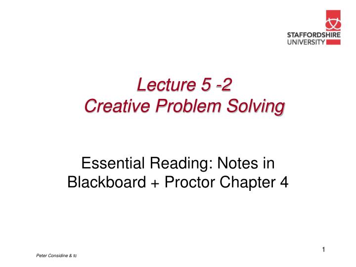 lecture 5 2 creative problem solving