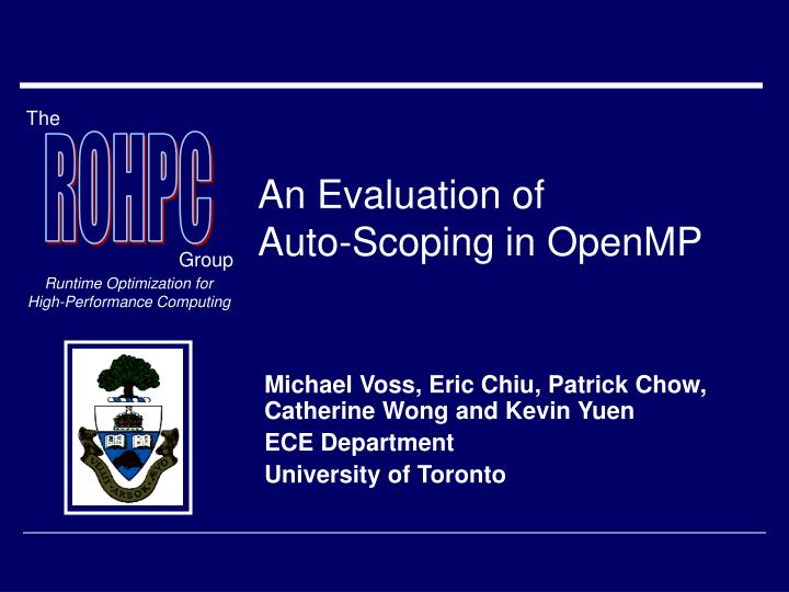 an evaluation of auto scoping in openmp