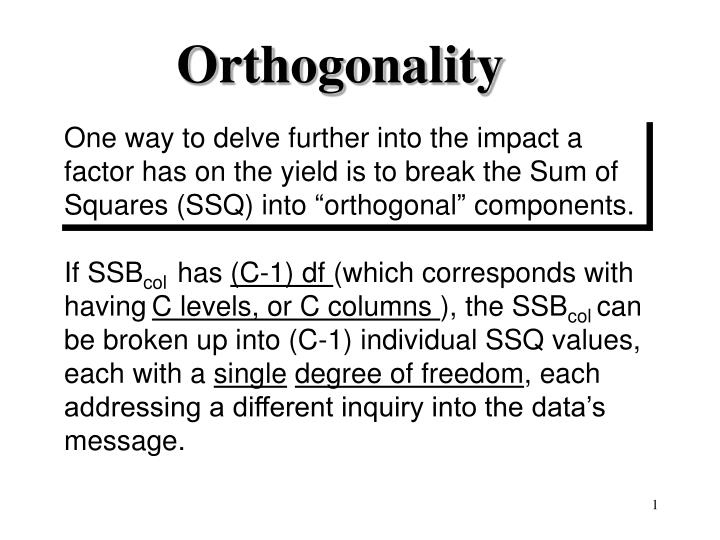 orthogonality