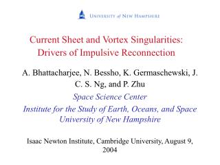 Current Sheet and Vortex Singularities: Drivers of Impulsive Reconnection