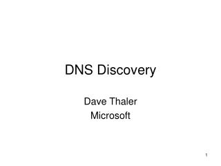 DNS Discovery