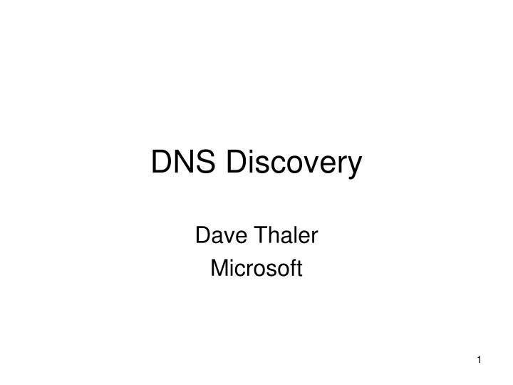 dns discovery