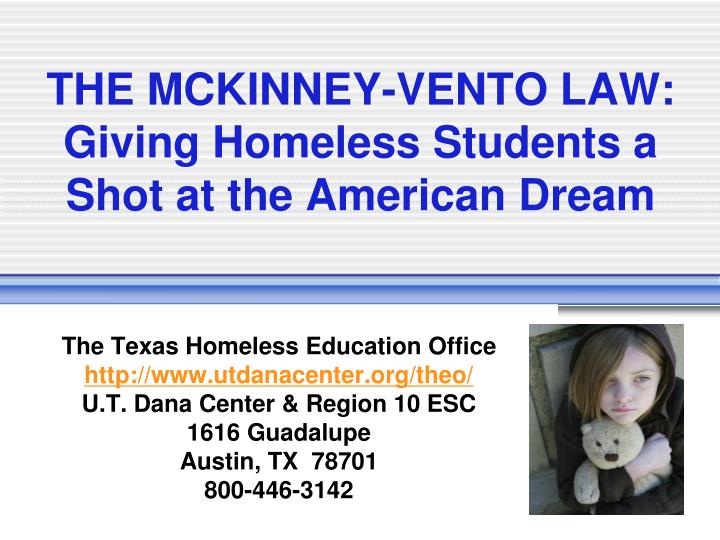 the mckinney vento law giving homeless students a shot at the american dream