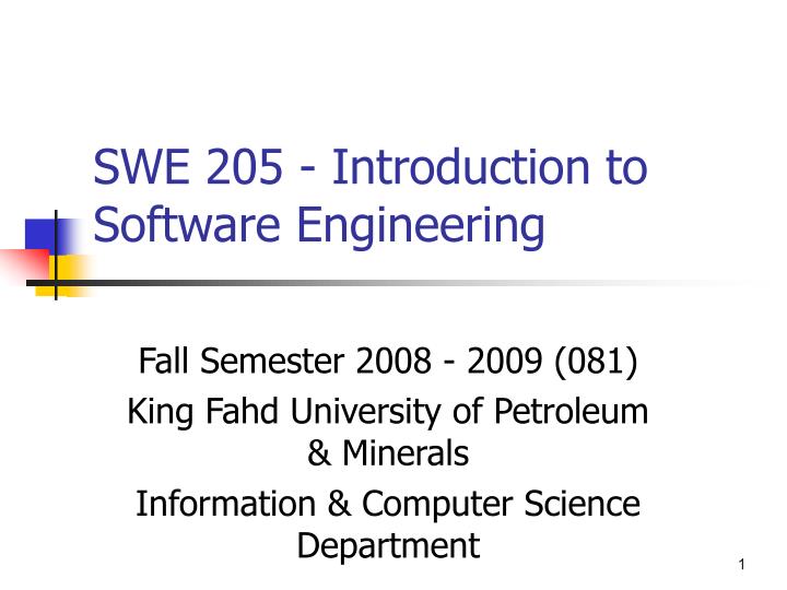 swe 205 introduction to software engineering