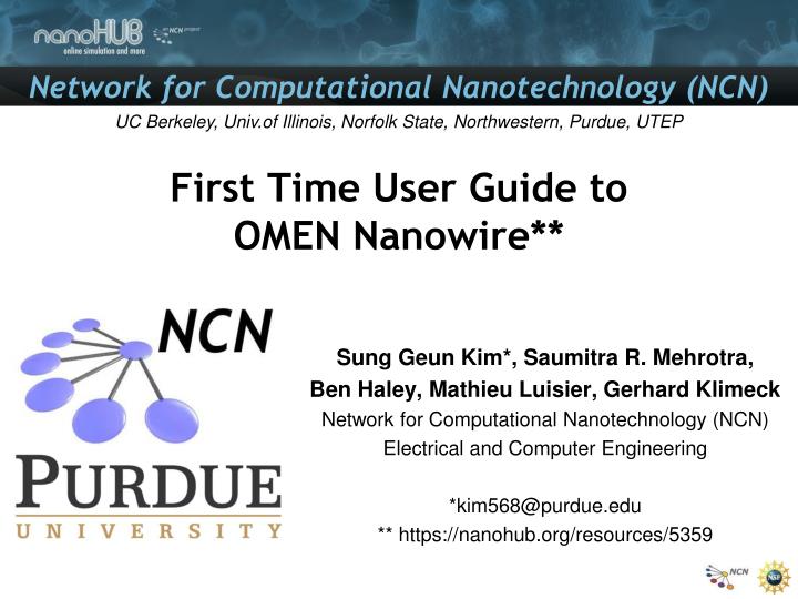 first time user guide to omen nanowire