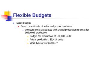 Flexible Budgets