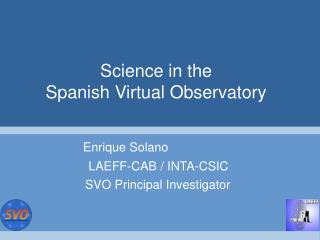 Science in the Spanish Virtual Observatory