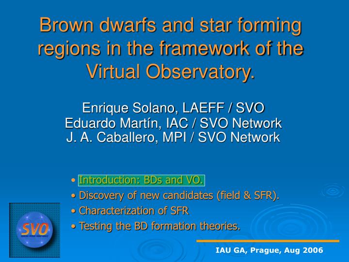 brown dwarfs and star forming regions in the framework of the virtual observatory