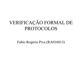 verifica o formal de protocolos